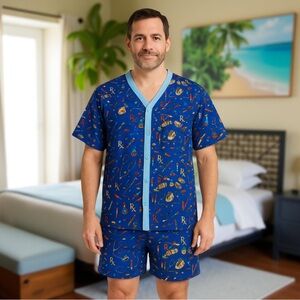 Nicole Miller Scrub Style Pajama Short Set Size L / XL
